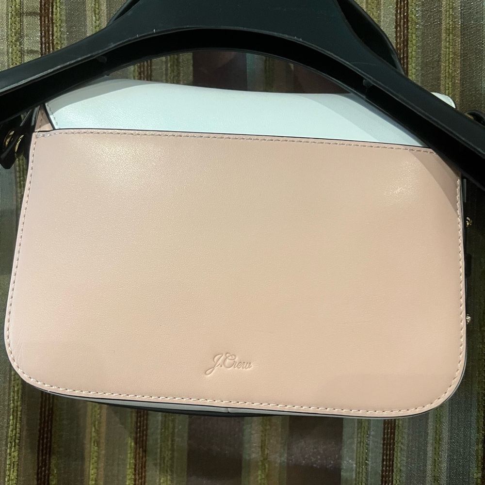Jcrew Color block white/black/pink with cross body strap hand bag